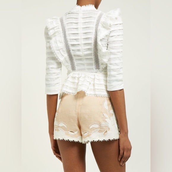 ZIMMERMANN Allia Pintuck High-Neck Crop Top Zimmermann Size 2 - Picture 3 of 12